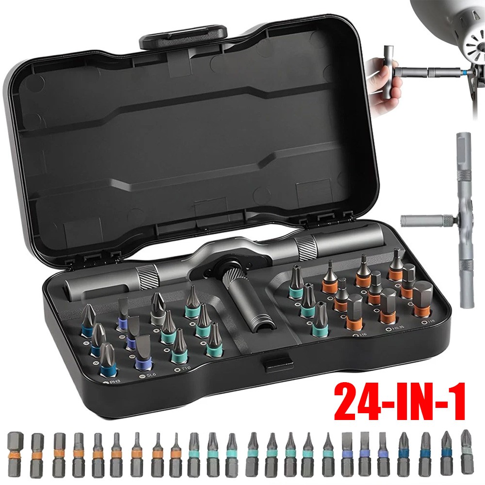 25PCS 24 in 1 Magnetic Screwdriver Head Set PC Phone Electronics Repair Tool Kit gallery