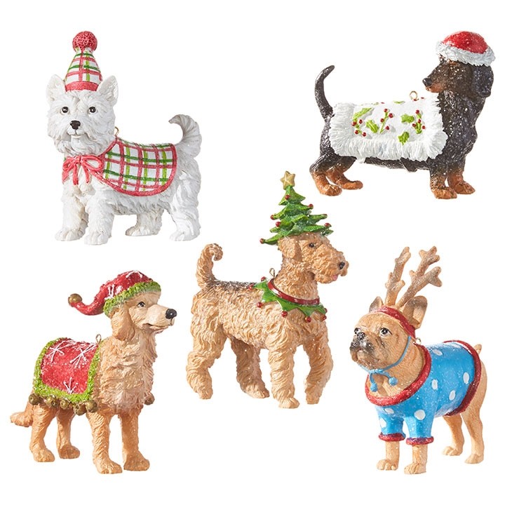 Whimsical Holiday Dog Ornament