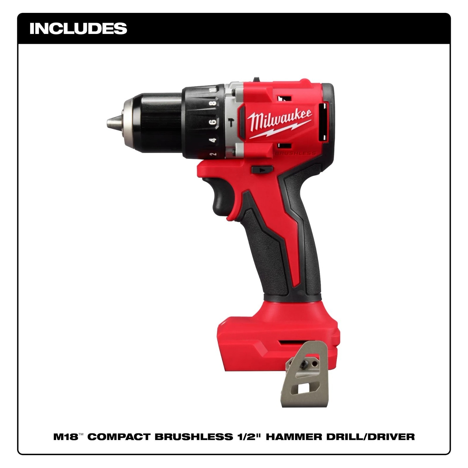 Milwaukee 3602-20 18 Volt M18 Compact Brushless 1/2" Hammer Drill/Driver gallery