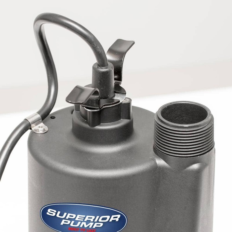 Submersible Thermoplastic Utility Pump 1/3 HP 2400 GPH Flow Rate Drain Water gallery