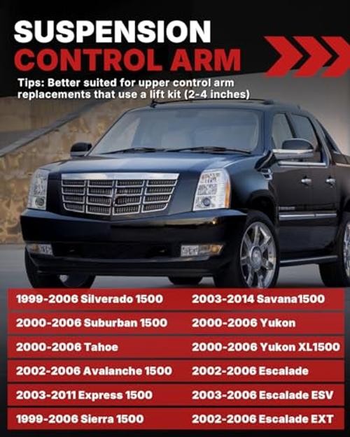 2-4" Front Upper Control Arms For 1999-2006 PU-1999-2006 Silverado Sierra 1500 gallery