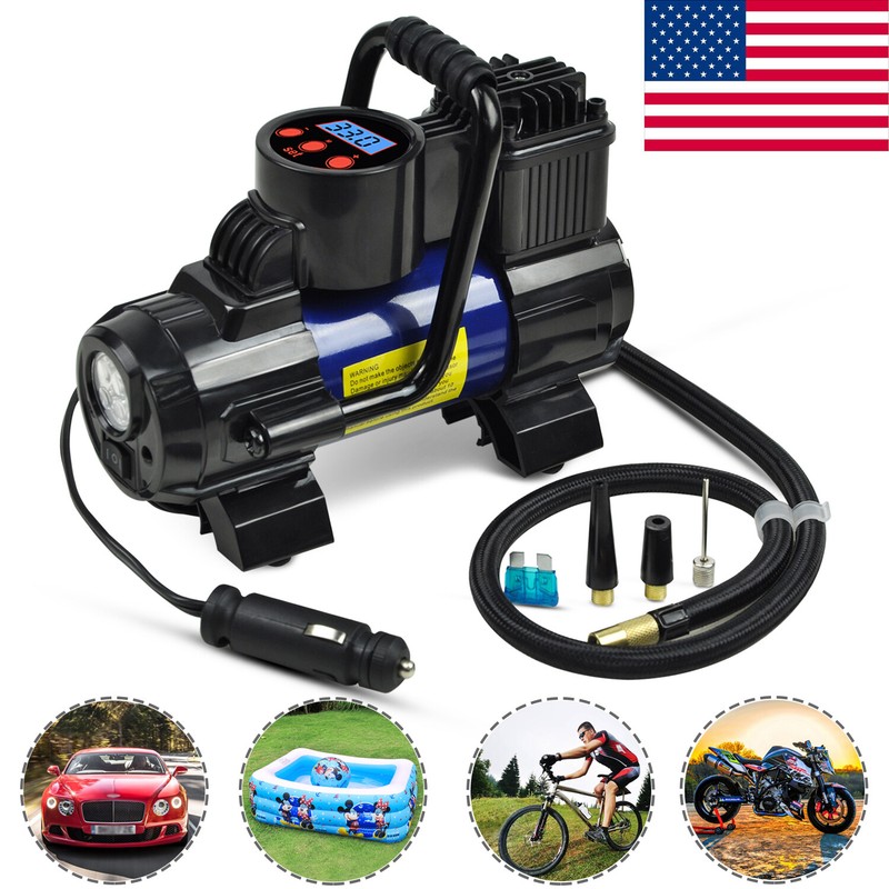 Portable Air Compressor Pump For Car Mini Tire Inflator Motorcycle 120W 150 PSI gallery
