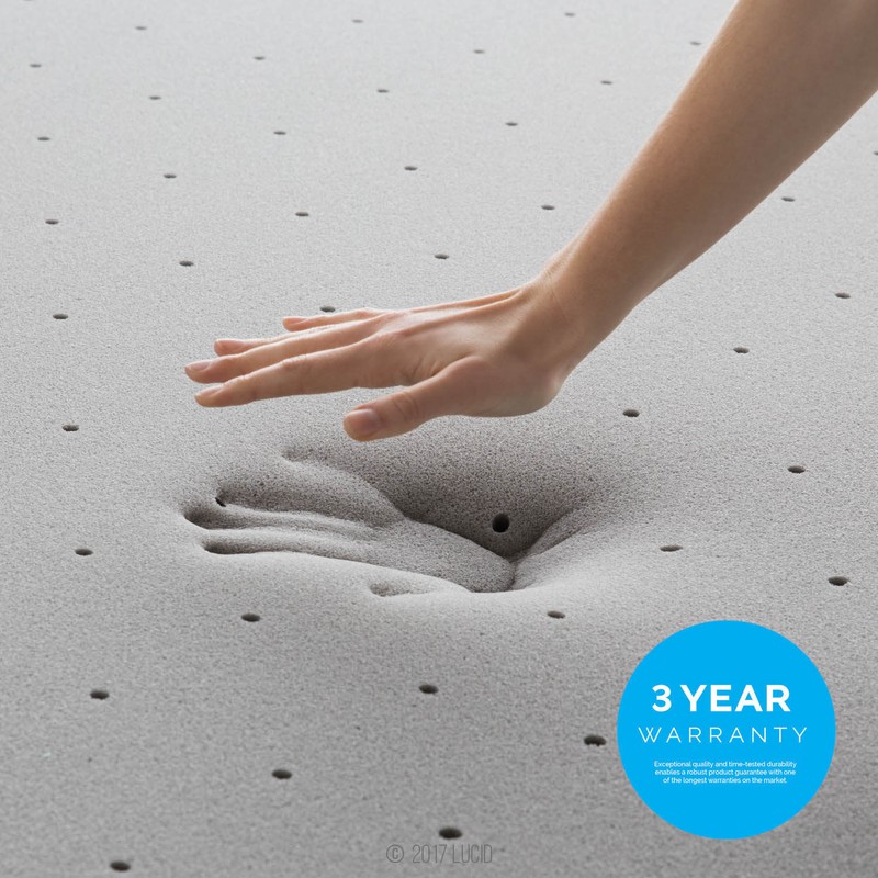 LUCID 2, 3, 4 in Bamboo Charcoal Memory Foam Mattress Topper, Expand in 48 Hours gallery