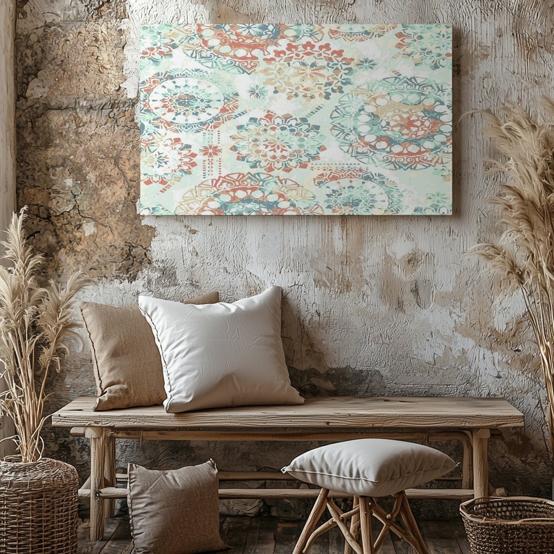 Abstract Mandala Pattern Canvas Wall Art Bohemian Style Decorative Canvas Print gallery