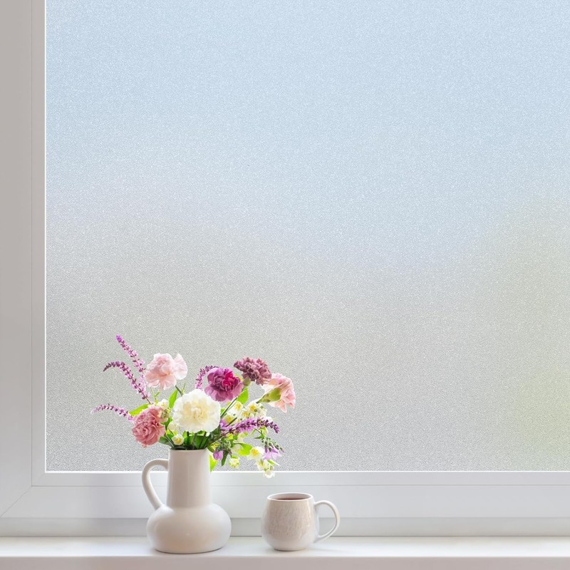 Translucent Privacy Window Film - Non-Adhesive, UV Blocking, 17.5”x78.7” gallery