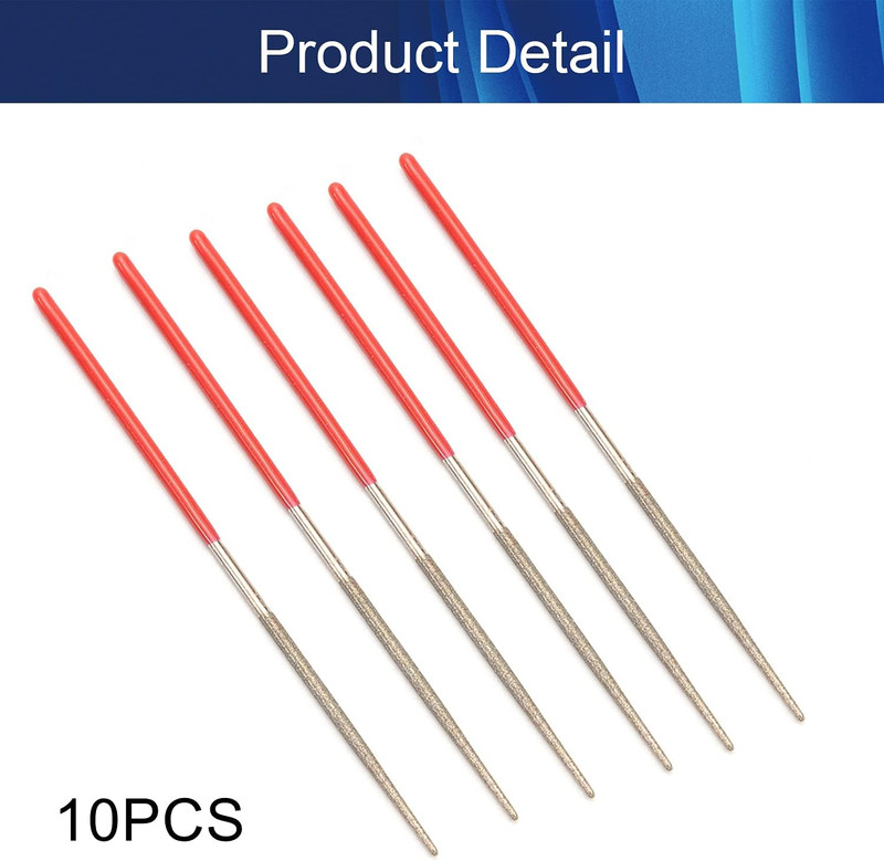 150 Grit Mini Diamond Needle File 2mm x 100mm Small Round 10pcs;2mm*100mm gallery