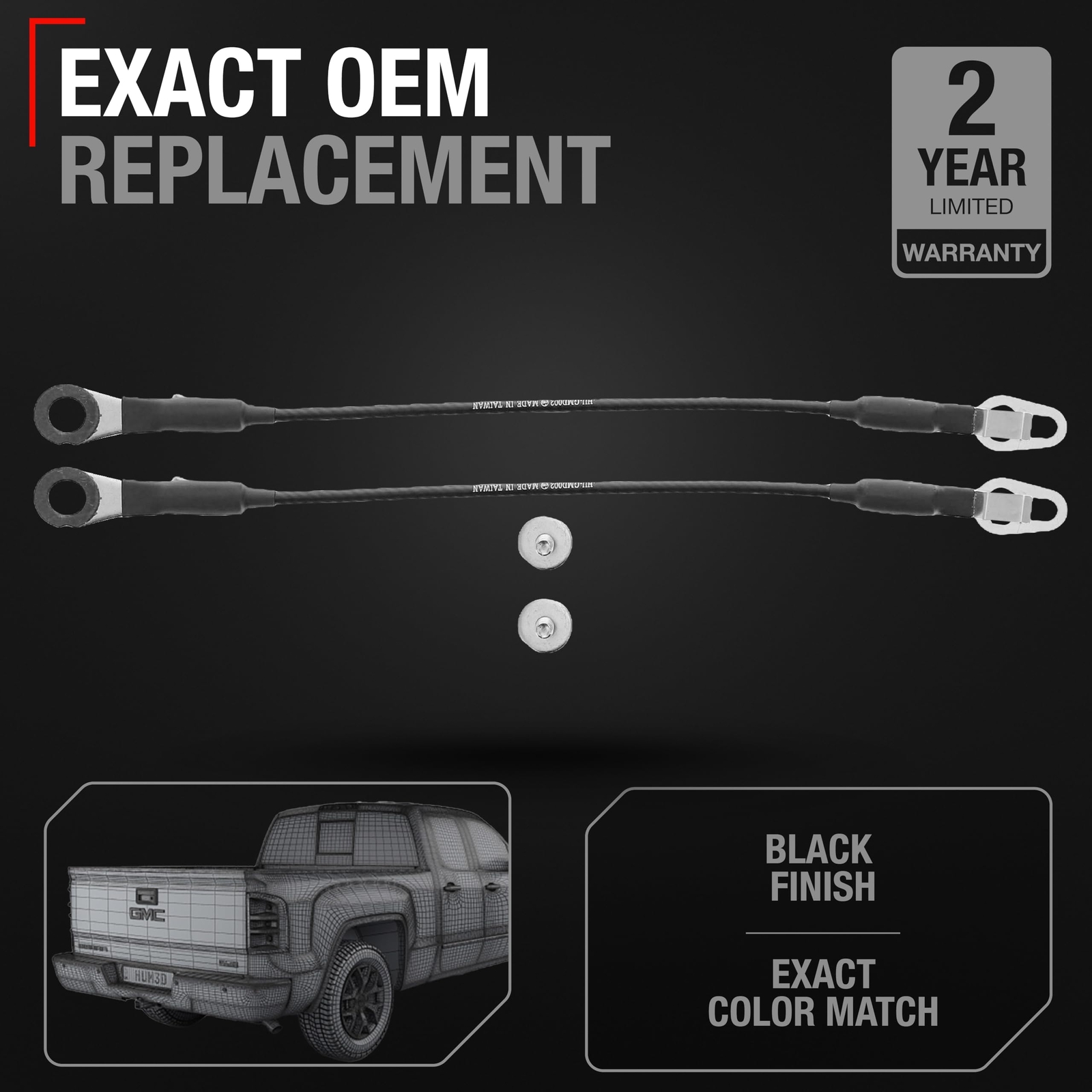 Tailgate Cable Set for Silverado, Sierra - Support Straps, Metal gallery