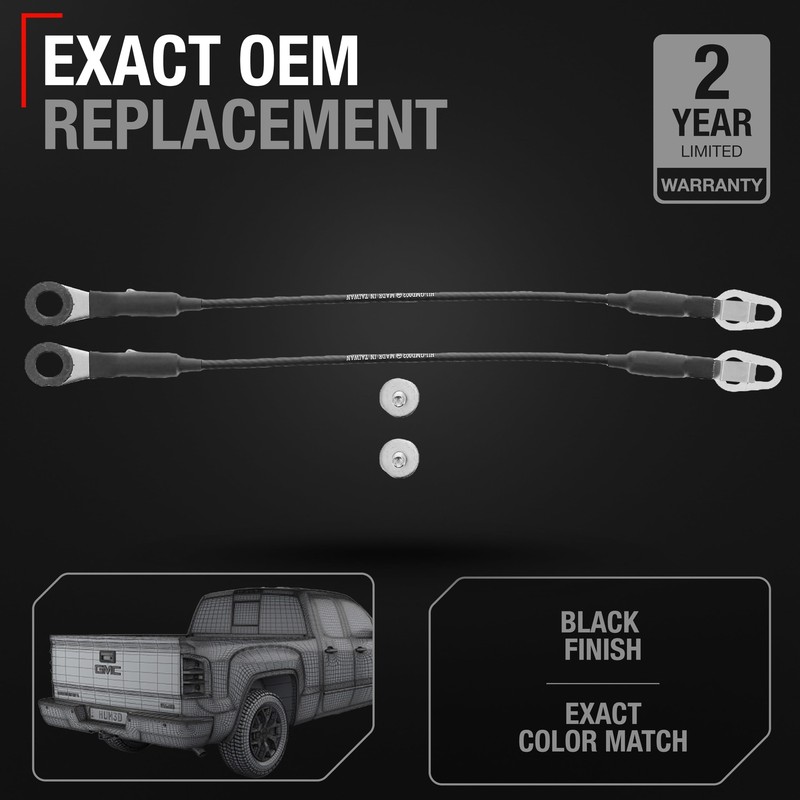 Tailgate Cable Set for Silverado, Sierra - Support Straps, Metal gallery
