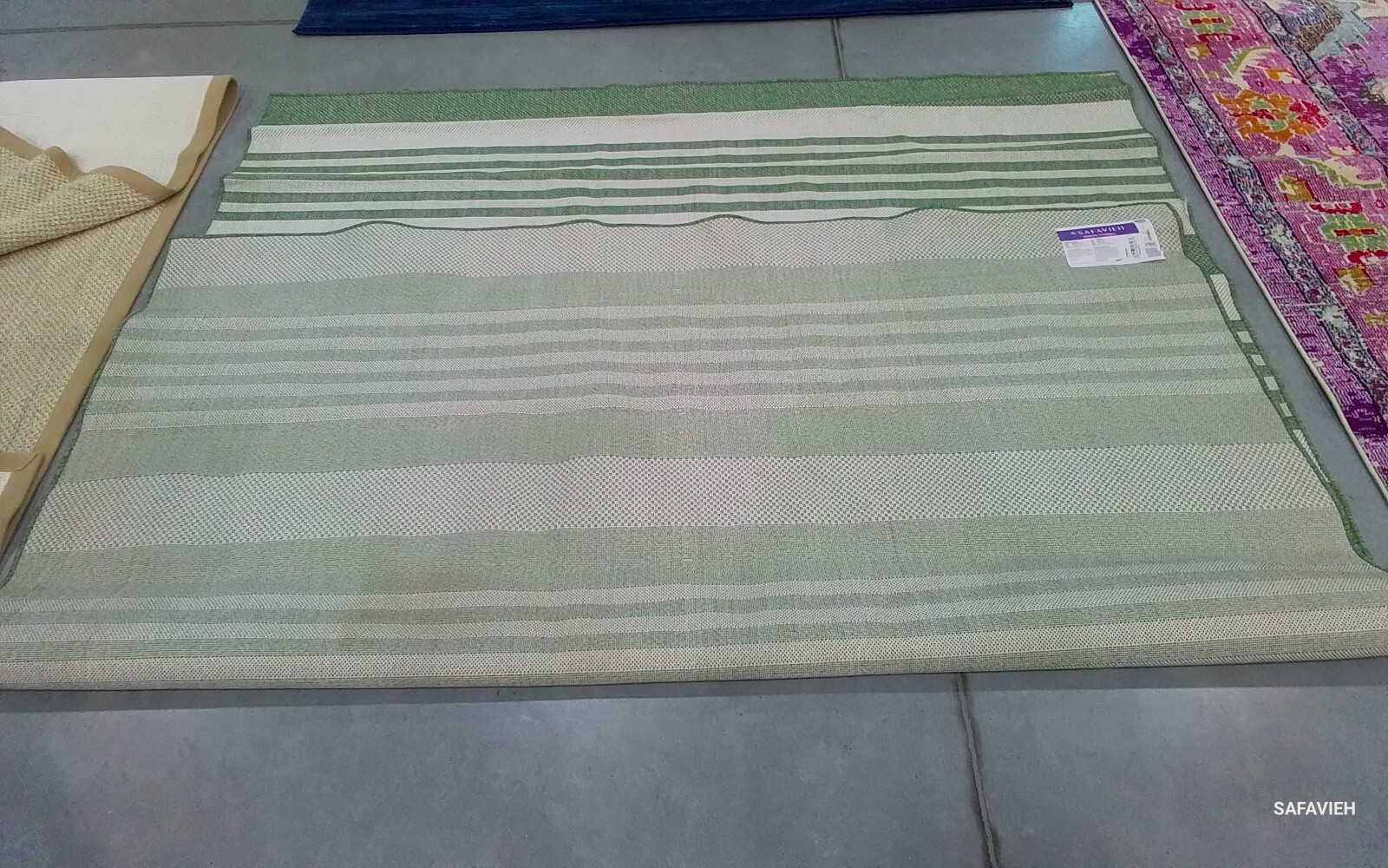 GREEN / IVORY 8'-0" x 10'-0" Back Stain Rug, Reduced Price 1172775588 BMU828Y-8 gallery