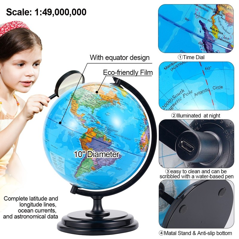 3D AR Interactive AR World Globe LED Night Light Geography Learning Desk Decor gallery
