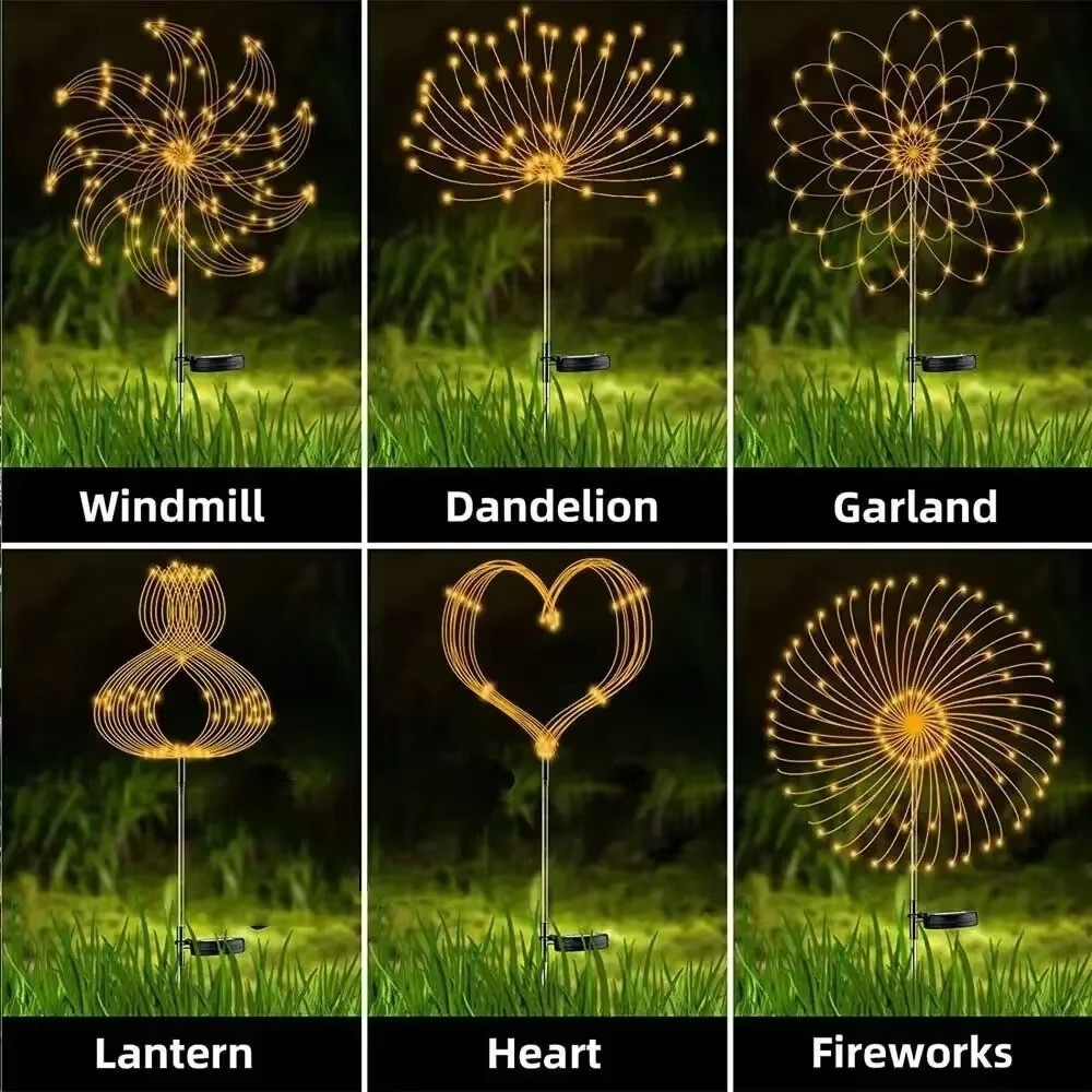 Outdoor LED Solar Firework Lights Garden Decoration Fairy Lights Waterproof Dand gallery