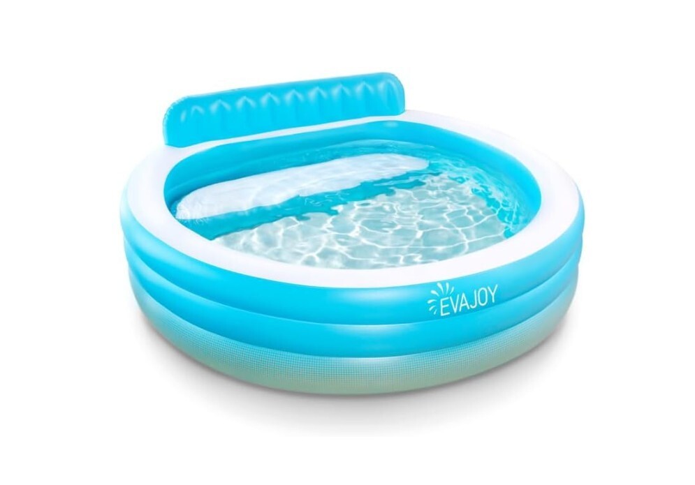 Evajoy Inflatable Swimming Pool 491 Gallons 88"x 85"x30" Family Size With Seat gallery