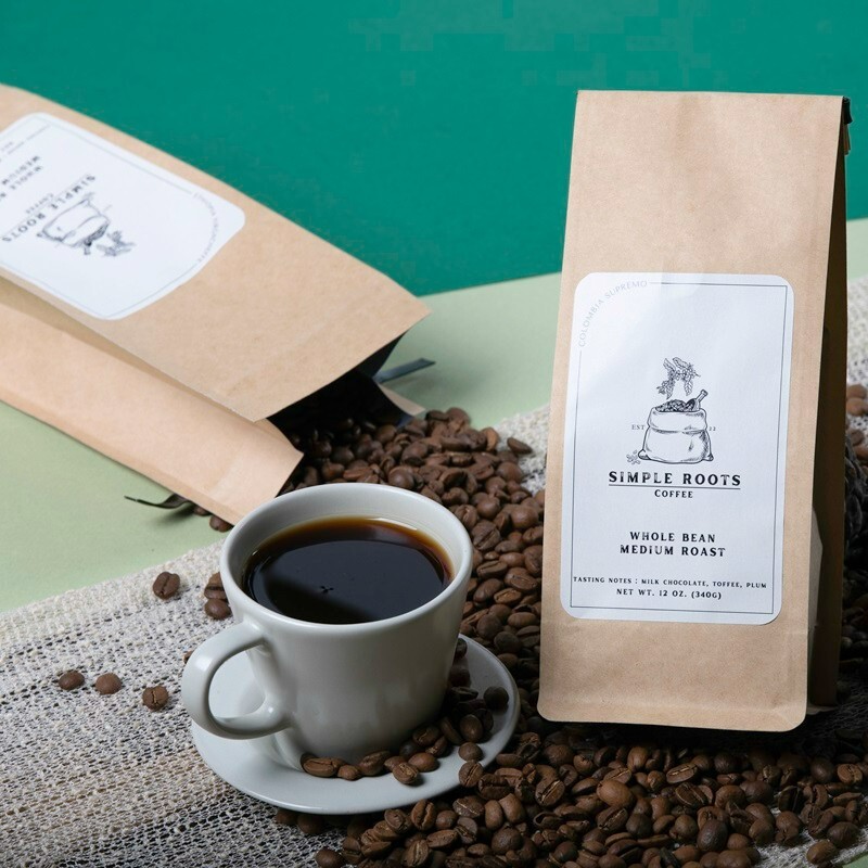 Colombian Supremo(17/18) Coffee Beans, Ground - Medium Roast, 12 oz, 2lb, 5lb