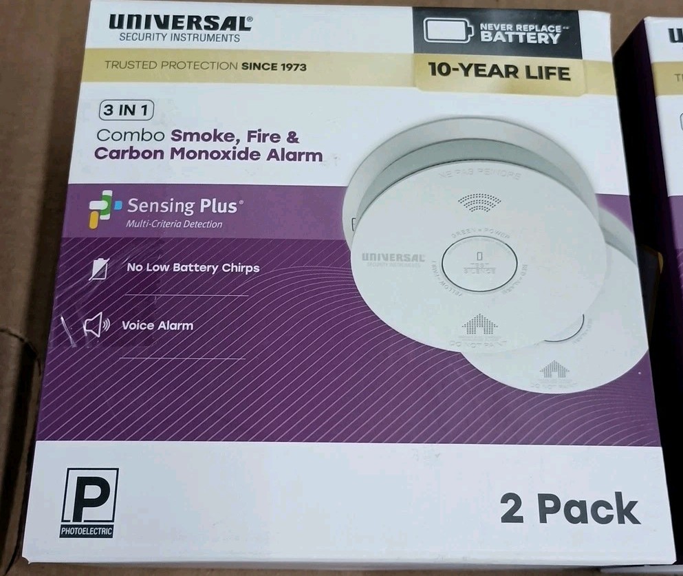 (4) Universal Security Instruments Combination Smoke/Carb & (1) Carbon Monoxide gallery