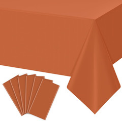 3Pcs Orange Tablecloths for Rectangle Tables,Disposable Plastic Table Cloth,Wate