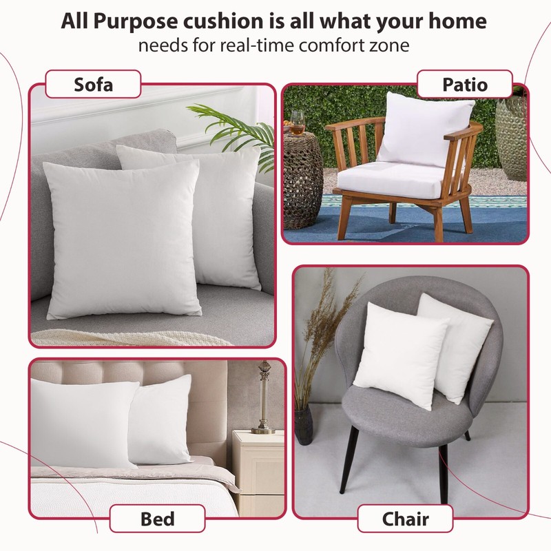 Pack of 4 Throw Pillows Insert Ultra Soft Bed & Couch Sofa Decorative Pillows gallery