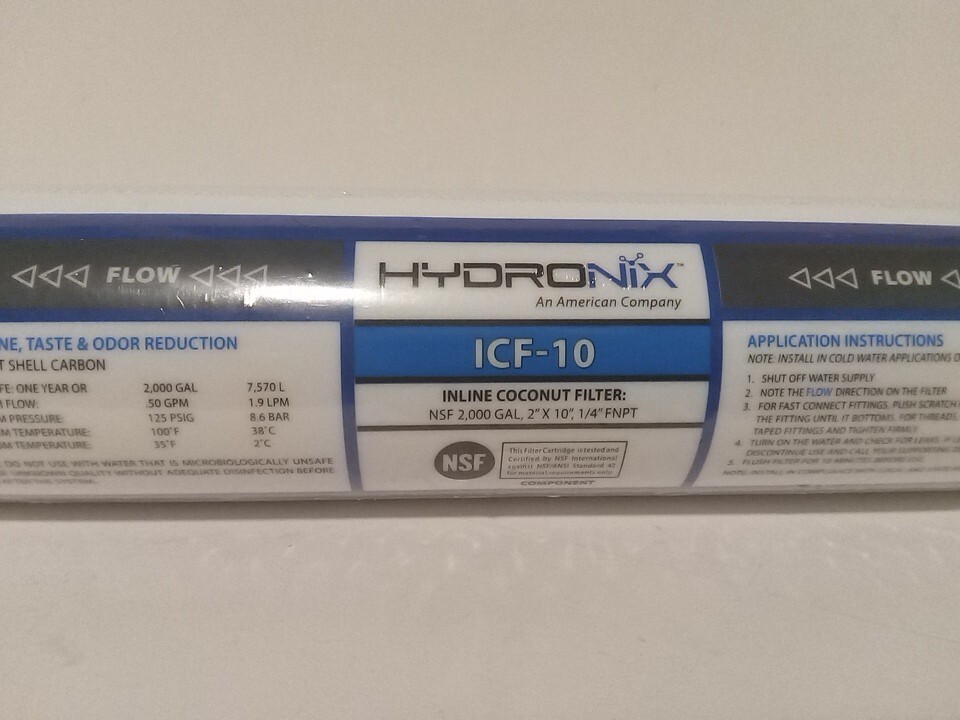 Hidronix ICF-10 Inline Coconut Filter NSF 2000gal. gallery