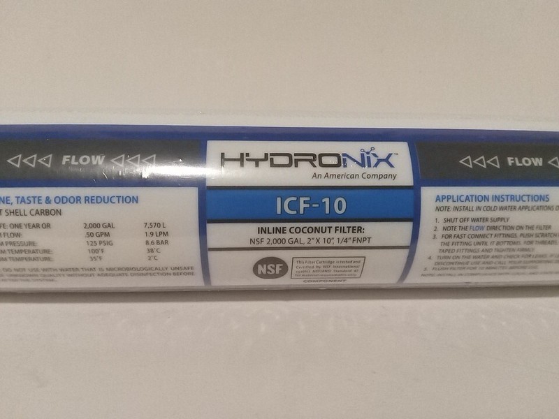 Hidronix ICF-10 Inline Coconut Filter NSF 2000gal. gallery