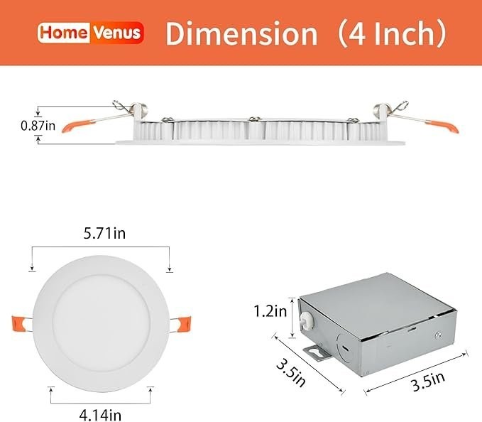 4 pack Smart Recessed Lighting 4 Inch 9W 810LM Ultrathin Recessed Lights RGBCW M gallery