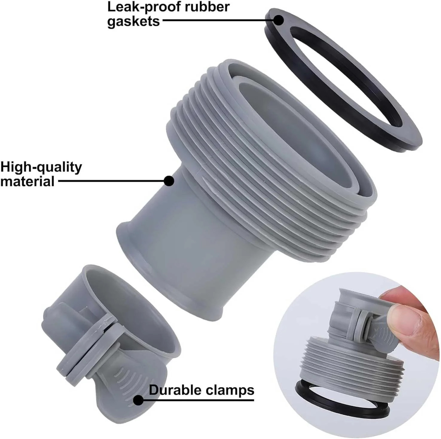 Pool Hose Adapter Type B Conversion for Above Ground Pools Pump - 1.25 Inch to 1 gallery