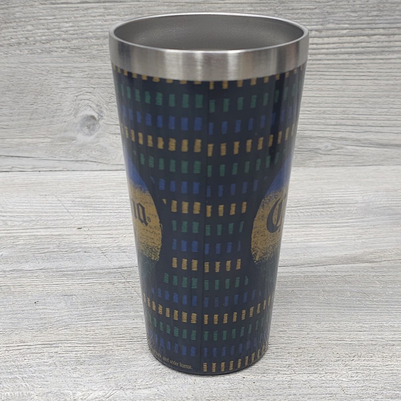 2 Pc Corona Extra 16oz Metal Double Walled Pint Glass Tumbler Man Cave Beer Bar gallery