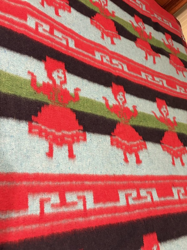 Profitex Alpaca Wool Blend Blanket Throw 62x83 Peru Dancer Motif Reversible rare gallery