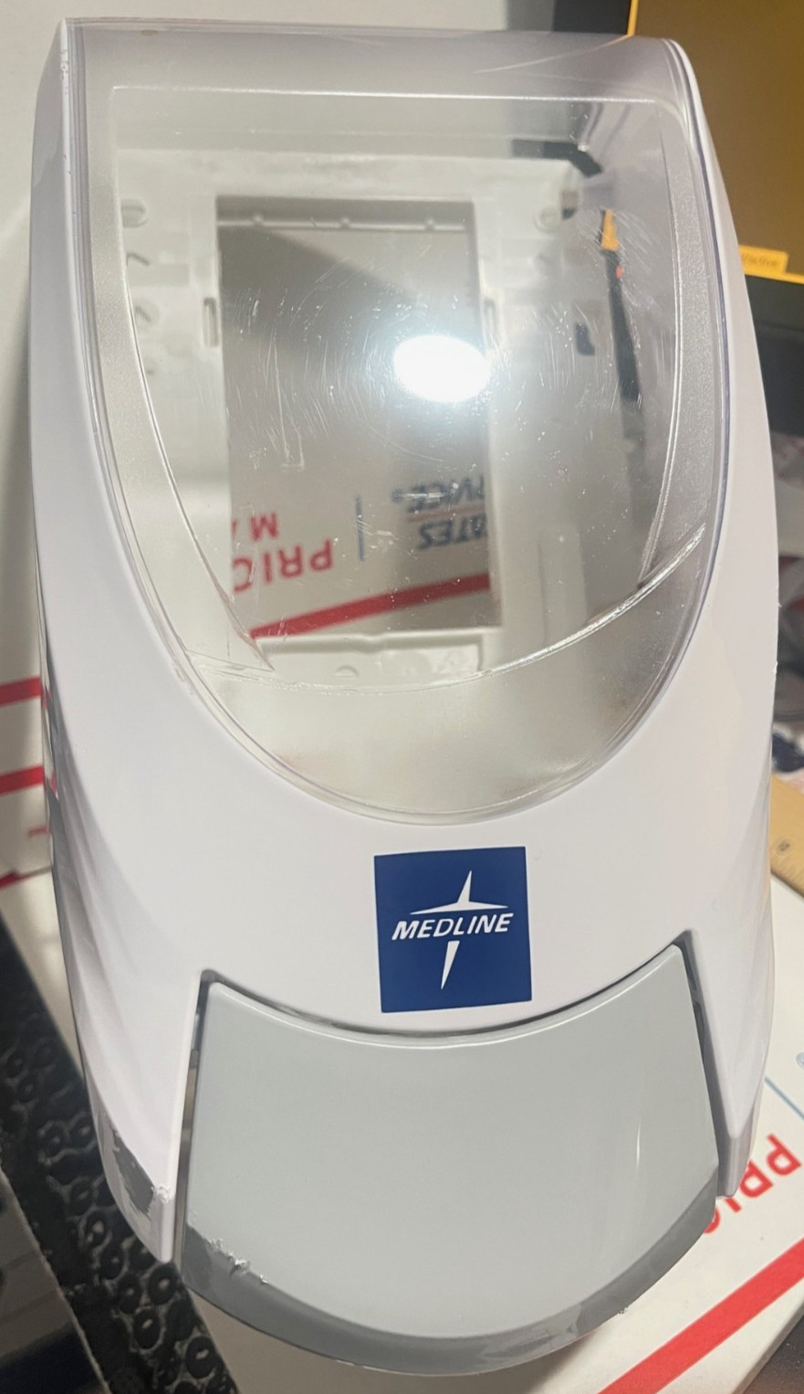 Medline Spectrum Manual Front Push Soap Dispenser-White w/out wall bracketS16A15 gallery