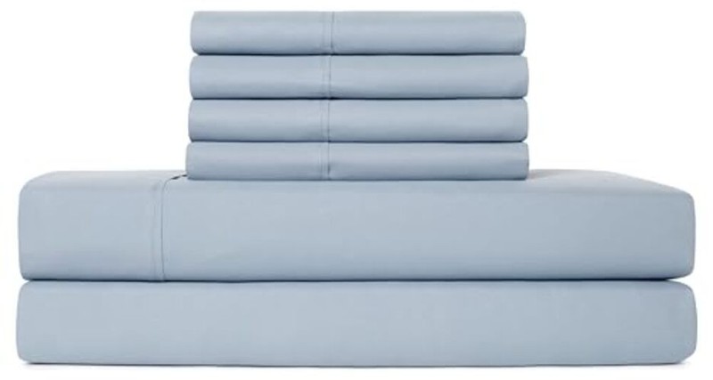 Sheets Set 6 Piece Cooling Bed Sheets with 4 Envelope Pillowcases Full Blue gallery