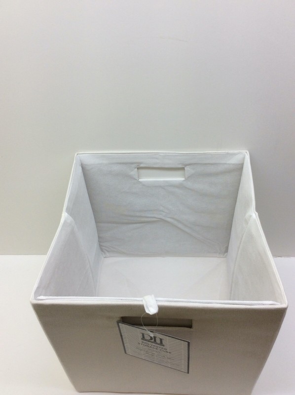 DII Hard Sided Collapsible Fabric Storage Container 13x13x13 Solid Off White gallery