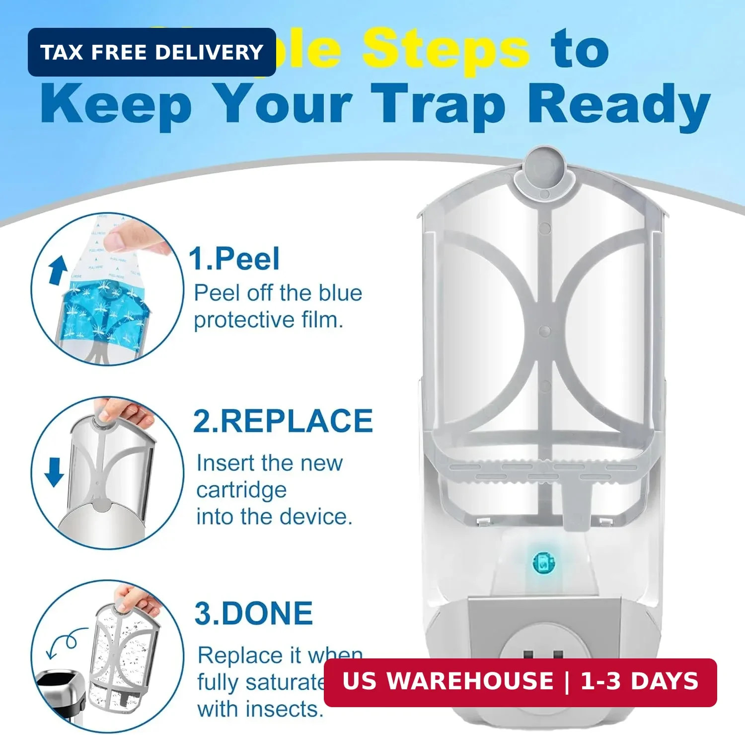 10 Pack Flying Trap Refills Compatible with zzevo Flying Insect Trap Refill, Ins gallery