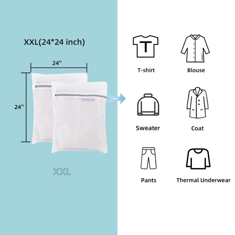 GOGOODA 3 PCS Extra Large Delicates Bag for Washing Mesh Wash Bags for Travel, gallery