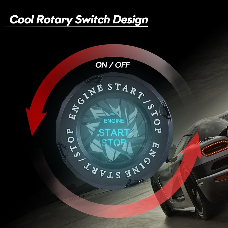Universal Push Start Button Cover for Cars and Motorcycles Interior Accessory gallery