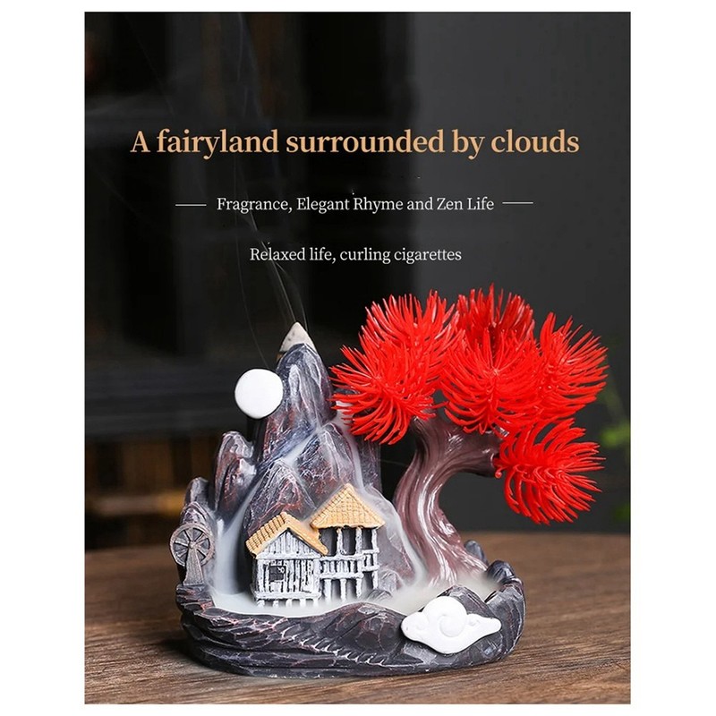 High Mountain Flowing Waterfall Backflow Incense Burner Home Fragrance9970 gallery