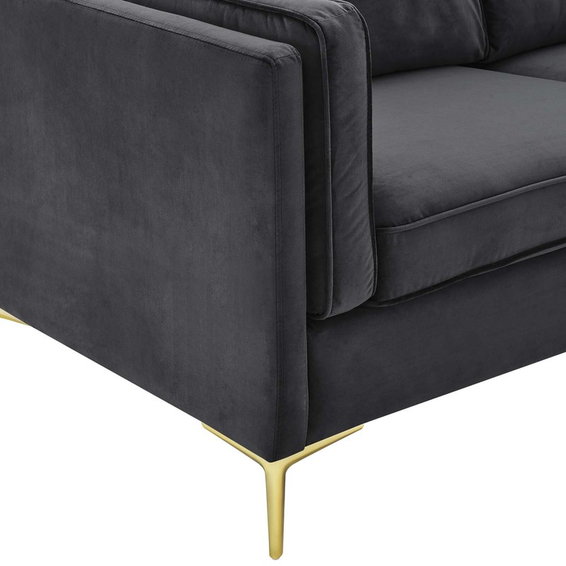 Modway Kaiya Performance Velvet Sofa in Charcoal gallery