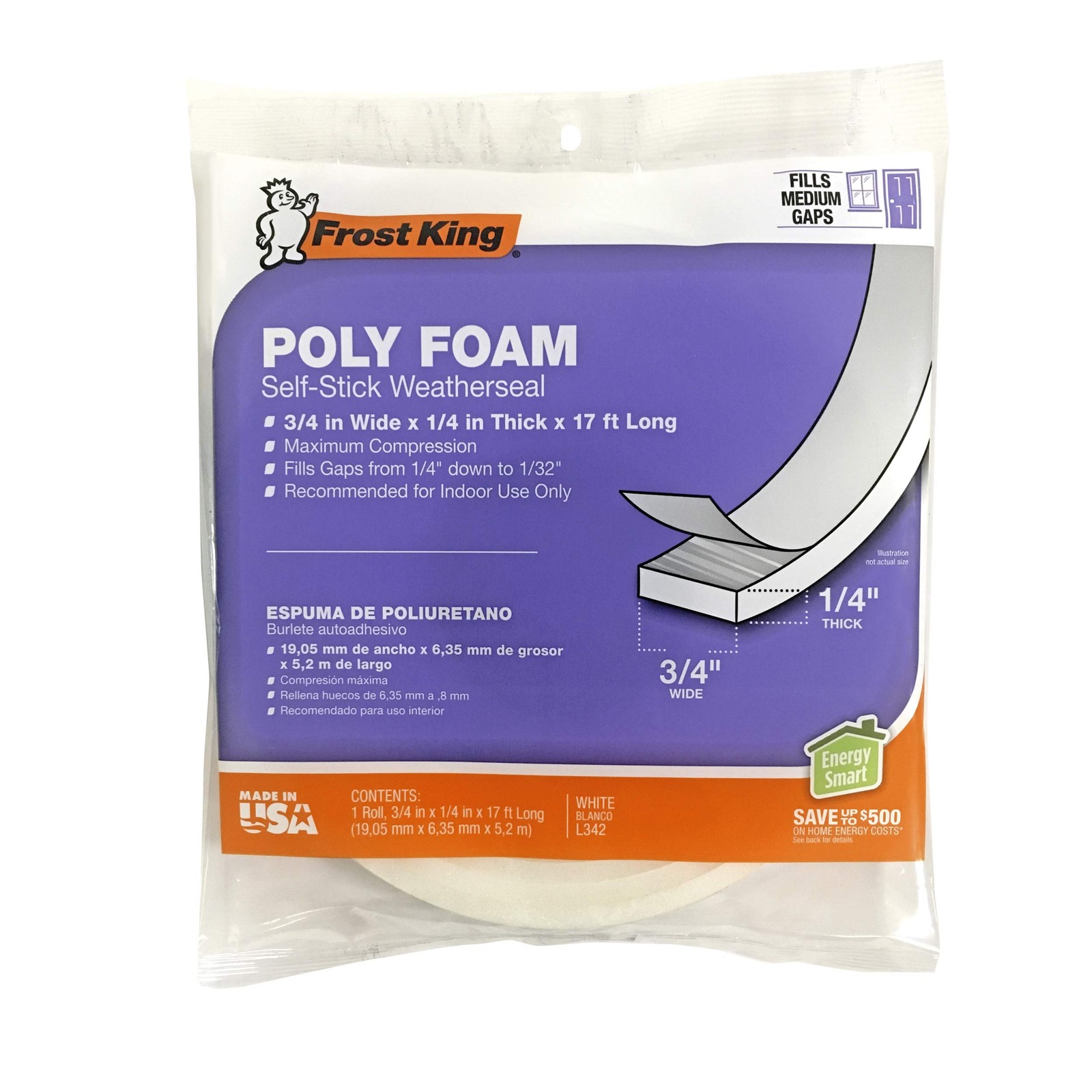 L342H 1/4Inch Polyurethane Foam Tape White Weather Stripping Insulation gallery