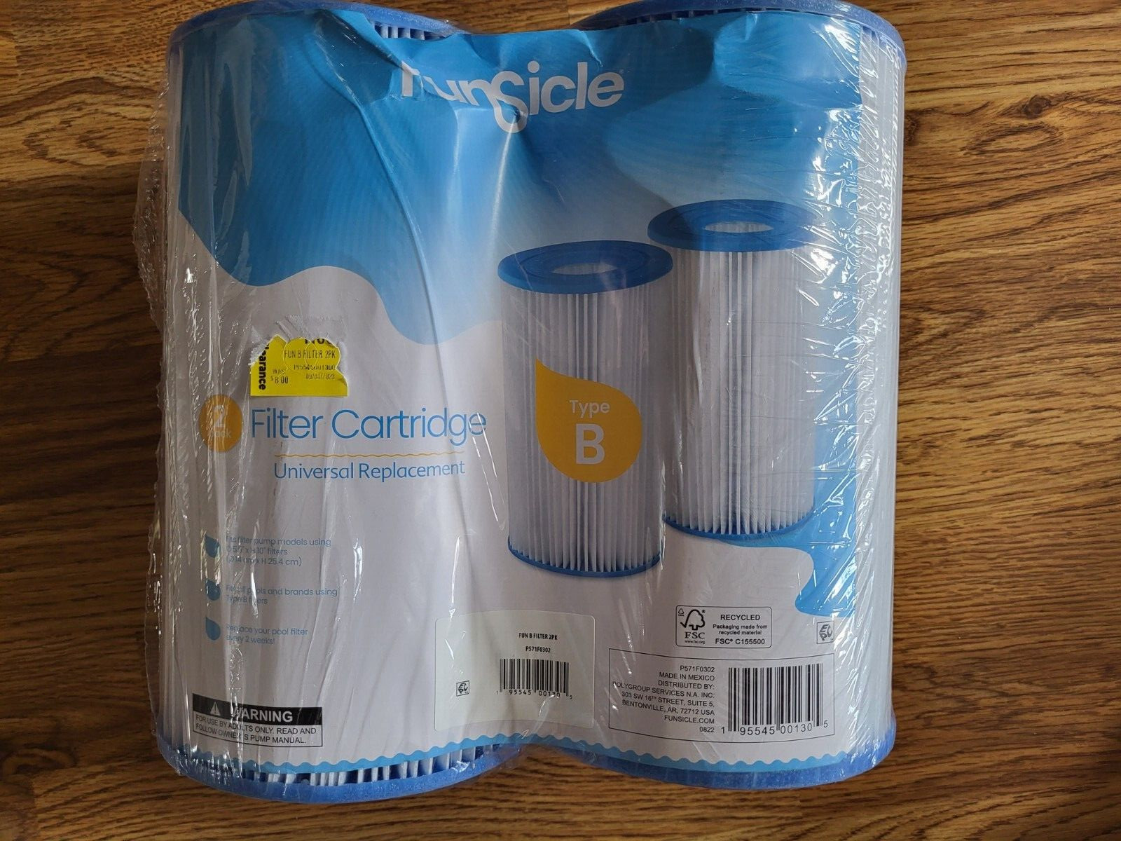 2-Pack FUNSICLE Type B Swimming Pool Filter Cartridge Universal Replacement gallery