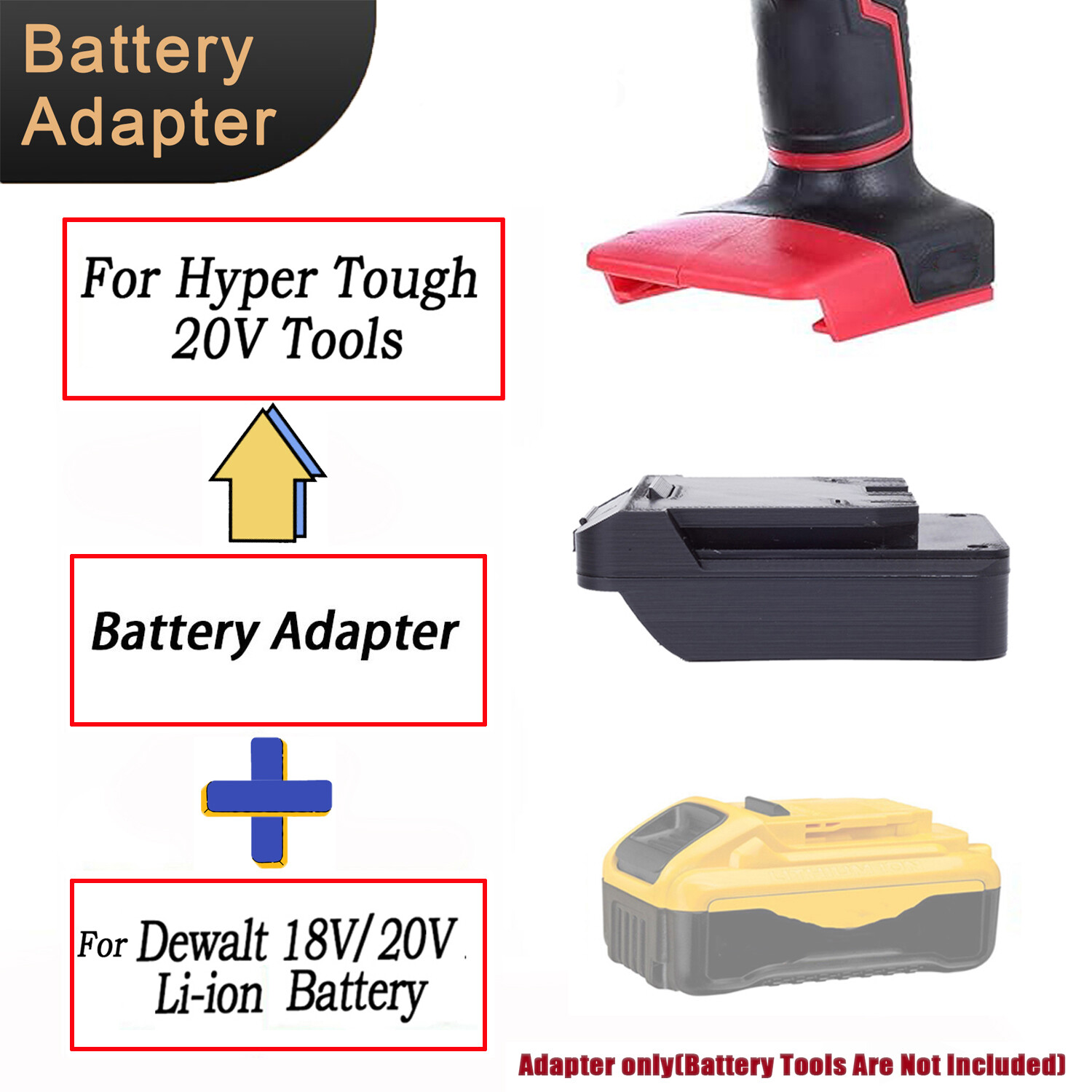 Adapter For Dewalt 18V/20V Li-Ion Battery To Fits For Hyper Tough 20V Drill Tool gallery