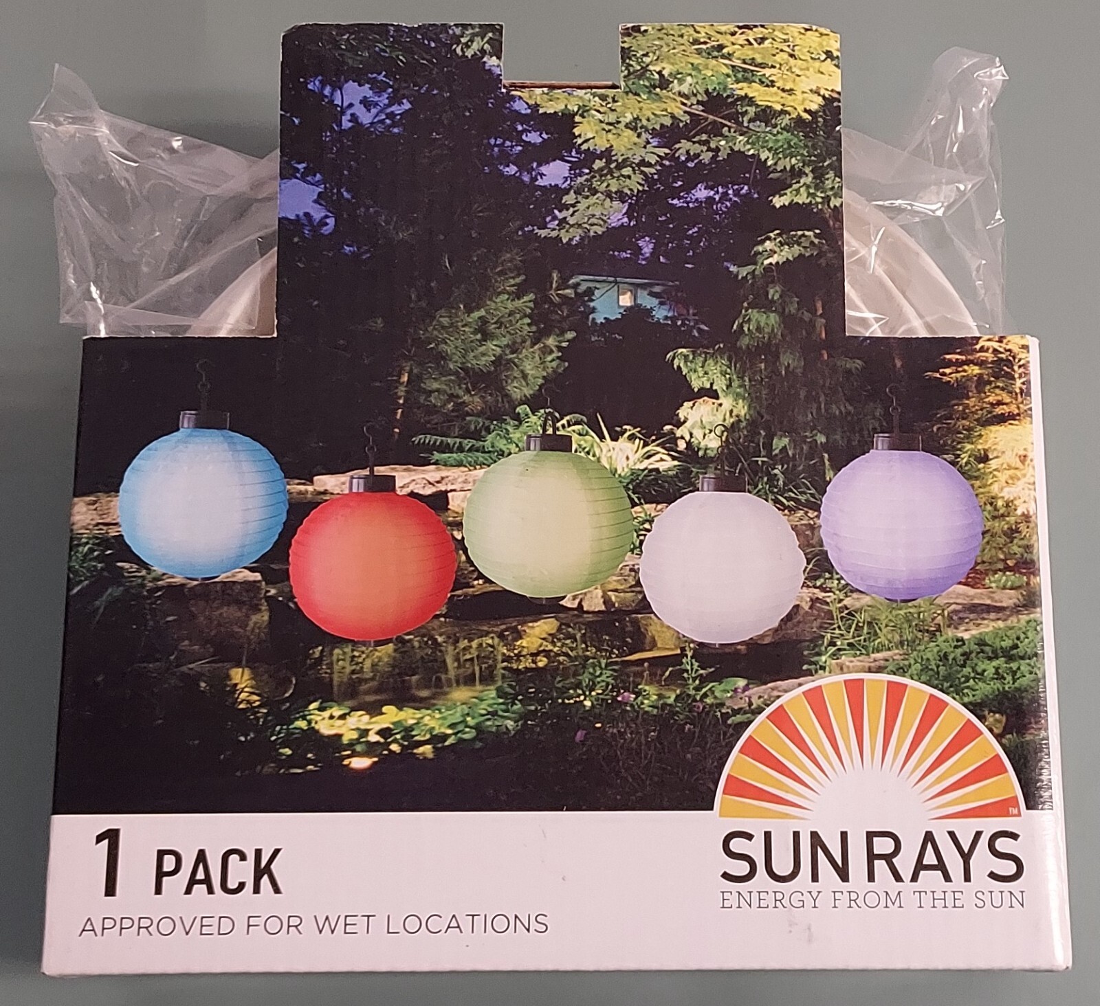 SUN RAYS - SOLAR PAPER LANTERN - 8 INCH - WHITE gallery