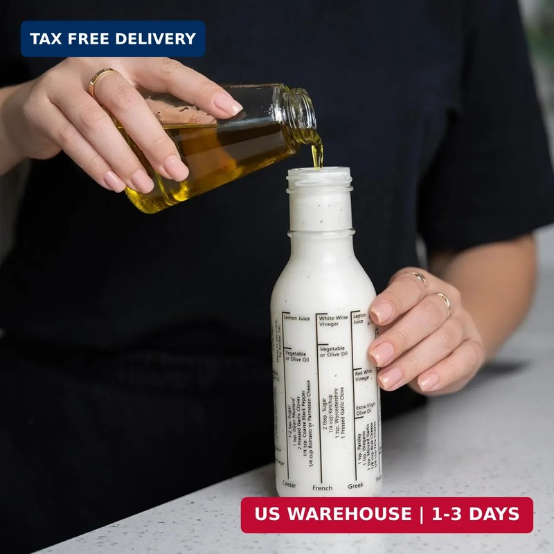 Fox Run Glass Salad Dressing Shaker Bottle, 300 ml/10.15 oz Dressing Bottle With gallery