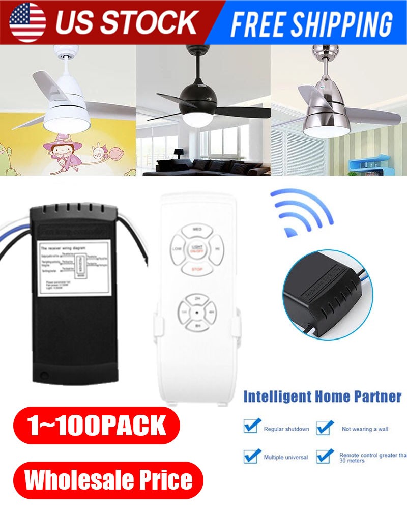 Universal Ceiling Fan Lamp Light Remote Control Receiver Kit Timing Wireless 15M gallery