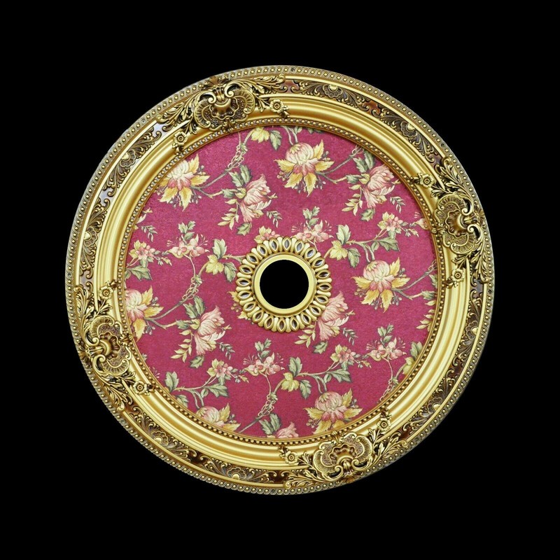 36" ROUND CHANDELIER CEILING MEDALLION RED WILD FLORAL FOYER DINING ROOM BEDROOM gallery