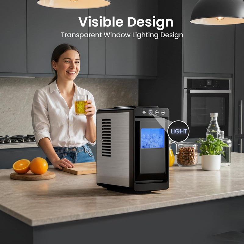 Portable Ice Maker Machine, 26Lbs Daily, Self-Cleaning, Selectable Size gallery