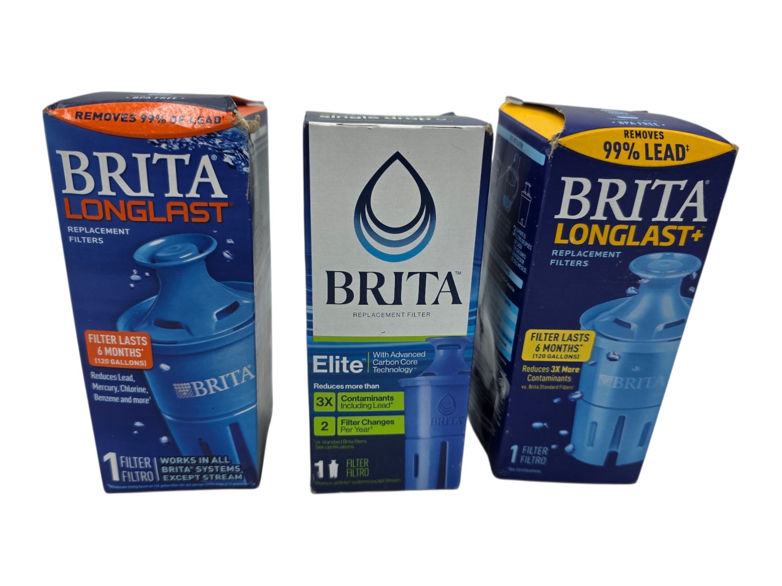 NEW BRITA ELITE LONGLAST+ 6 Month Pitcher Replacement Water Filter LOT 3 Filters gallery