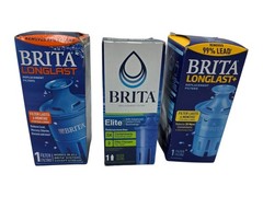 NEW BRITA ELITE LONGLAST+ 6 Month Pitcher Replacement Water Filter LOT 3 Filters
