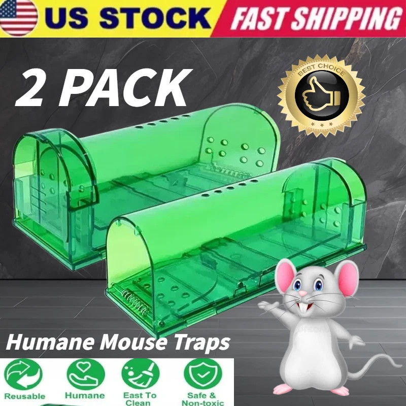 2 Pack Humane Mouse Traps Live Catch & Release No Kill Rat Mice Trap Reusable gallery