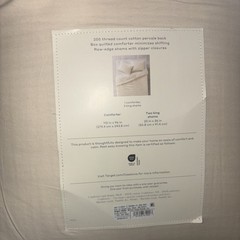 Casaluna – King Textured Chambray Cotton Comforter & Sham Set Natural New