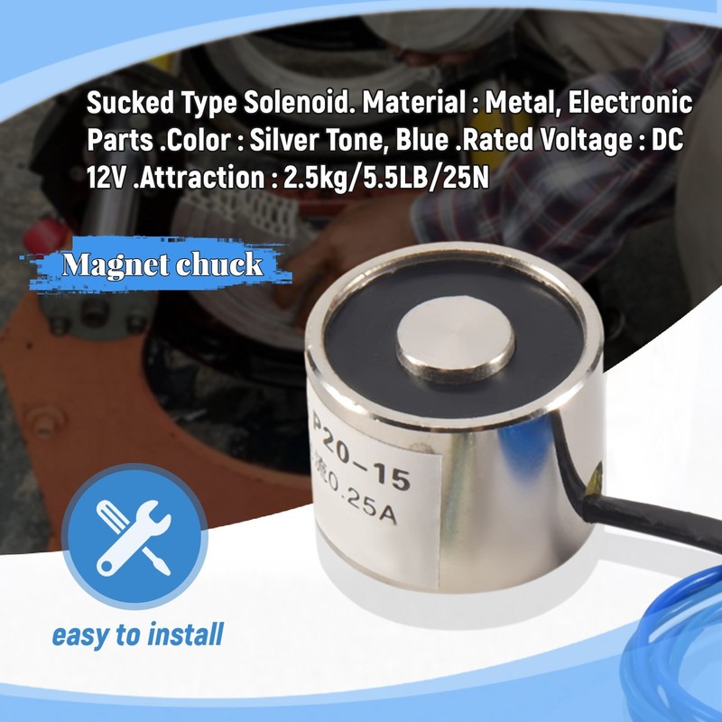 Sucked Electric Lifting Magnet Electromagnet 12VDC 2.5Kg 5.5LB 20x15mm X7Y47022 gallery