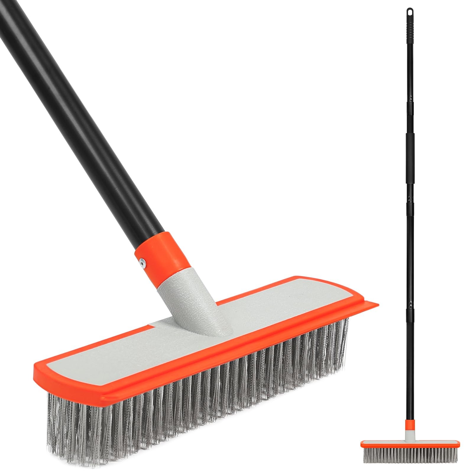 MAVRIZ Stainless Steel Concrete Brush with Long Handle - Heavy Duty Deck Brus. gallery