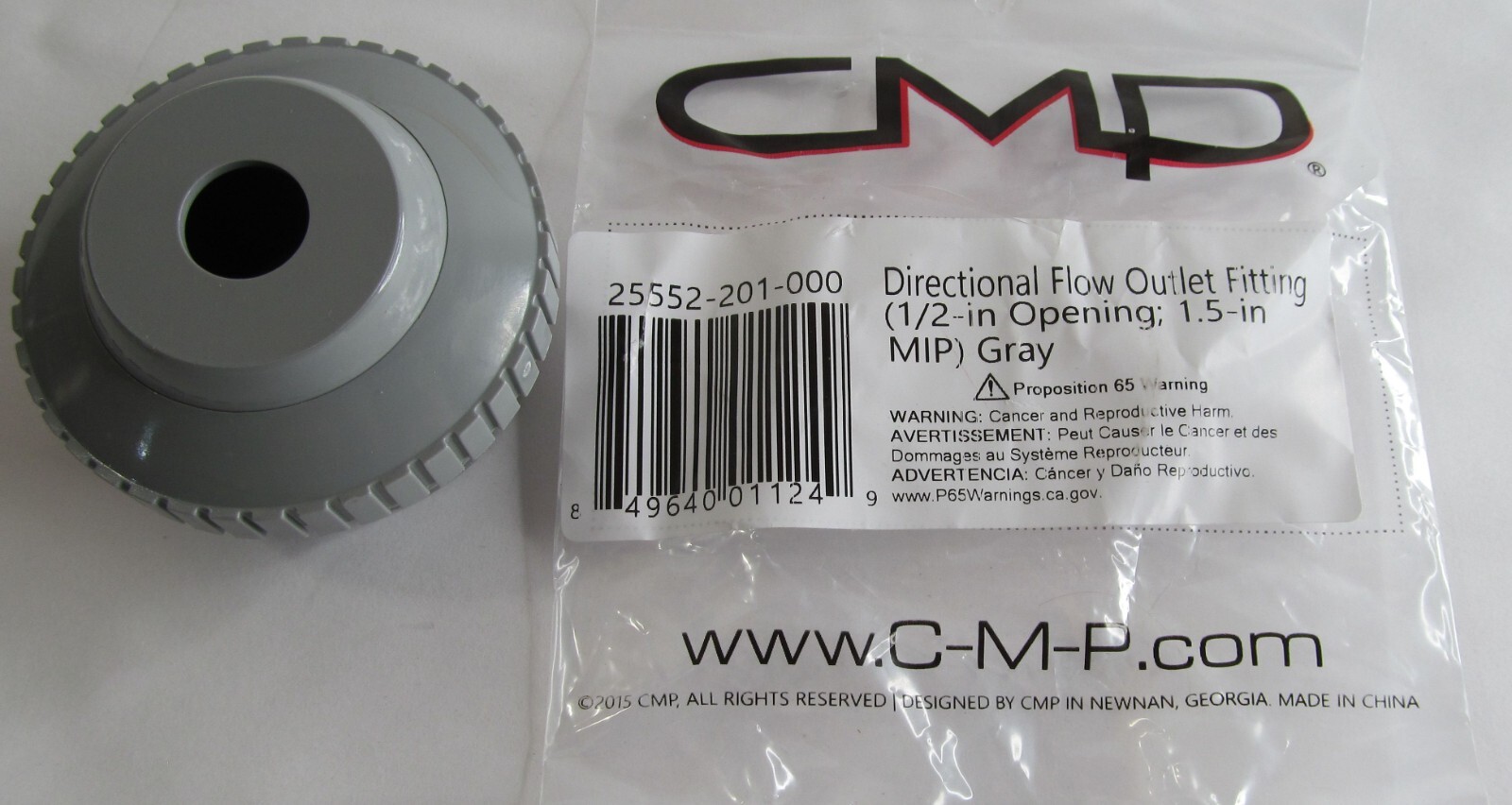 2-PACK CMP 25552-201-000 SWIMMING POOL EYEBALL RETURN JET FITTINGS 1.5" 1/2 GREY gallery