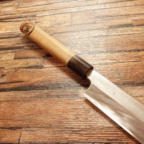 Yanagiba Knife Sharpened Buffalo Handle Sashimi Japan Used 335mm gallery